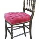 Antique Napoleon III chair in red velvet with upholstery