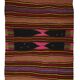 Kilim Oushak vintage striped pink and brown handmade 310 x 158 cm