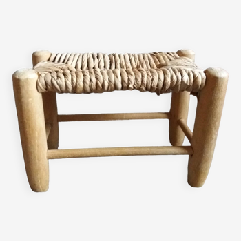 Banc paillé mobilier de poupée