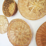 Wall composition of 8 baskets wicker