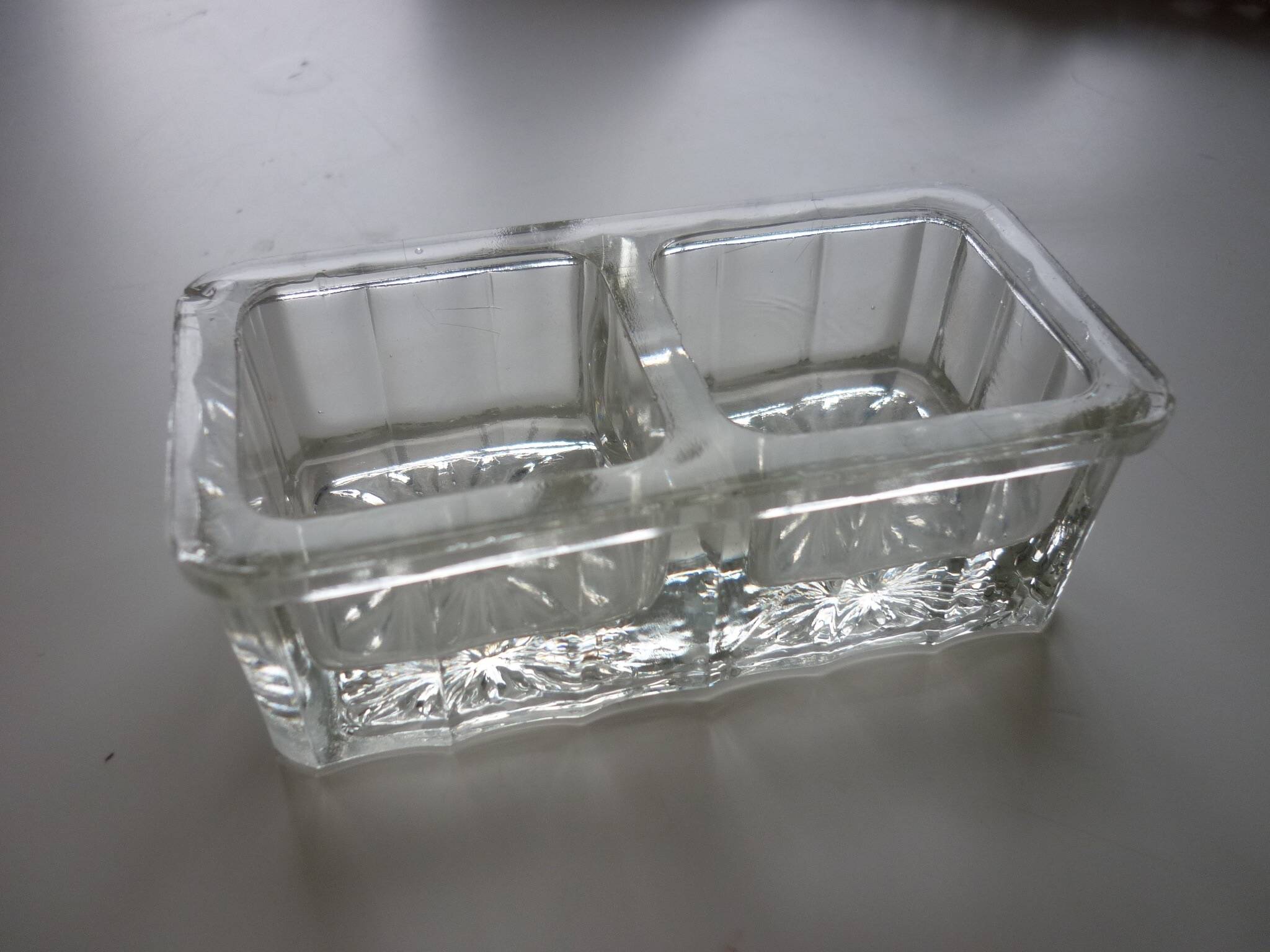 Salt and pepper in glass