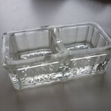 Salt and pepper in glass