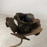 Rose shaped metal candle holder