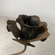 Rose shaped metal candle holder