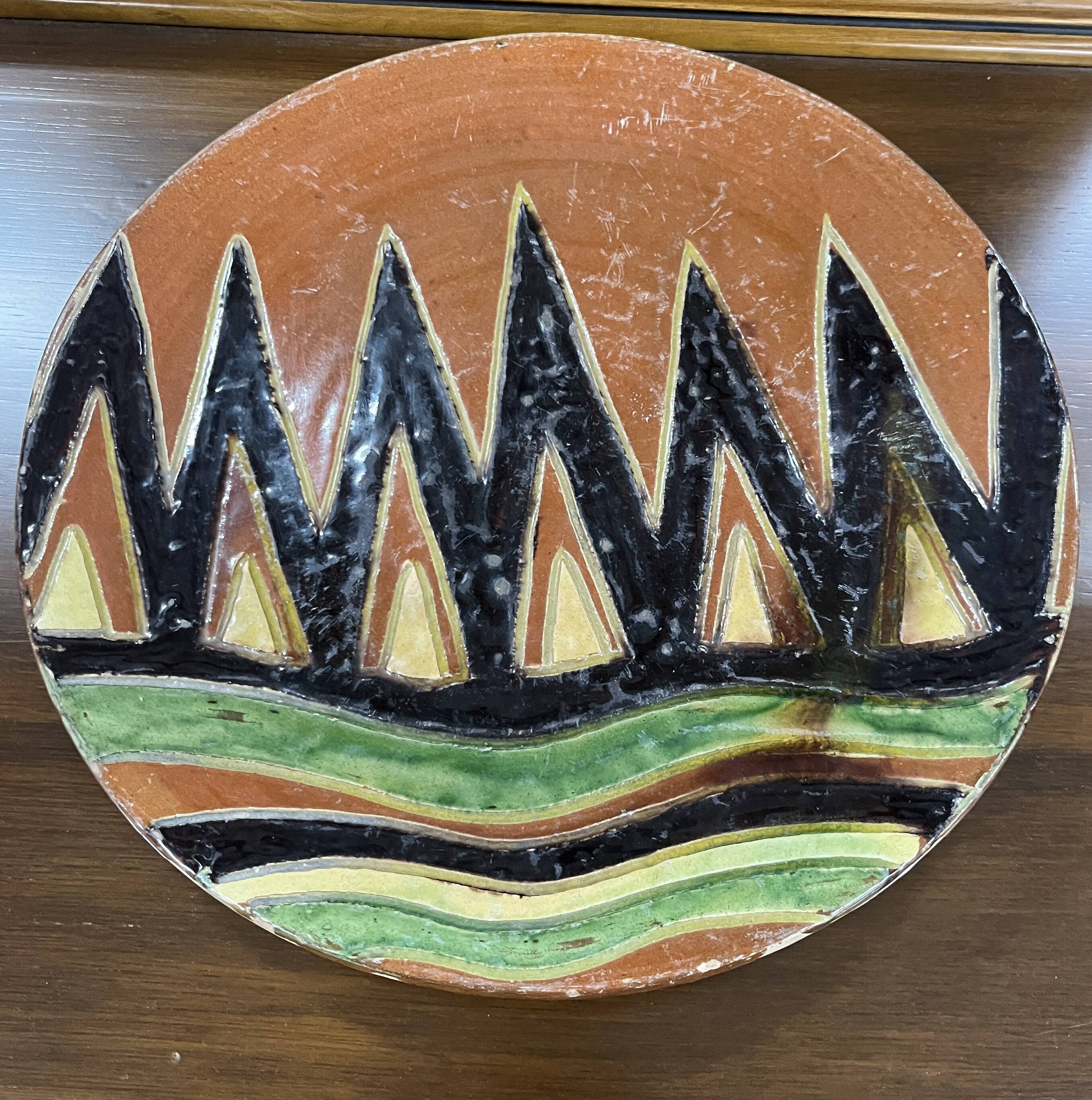 Large ceramic dish by Giraud Biot