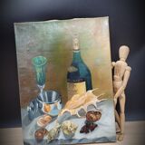 Seafood painting on canvas