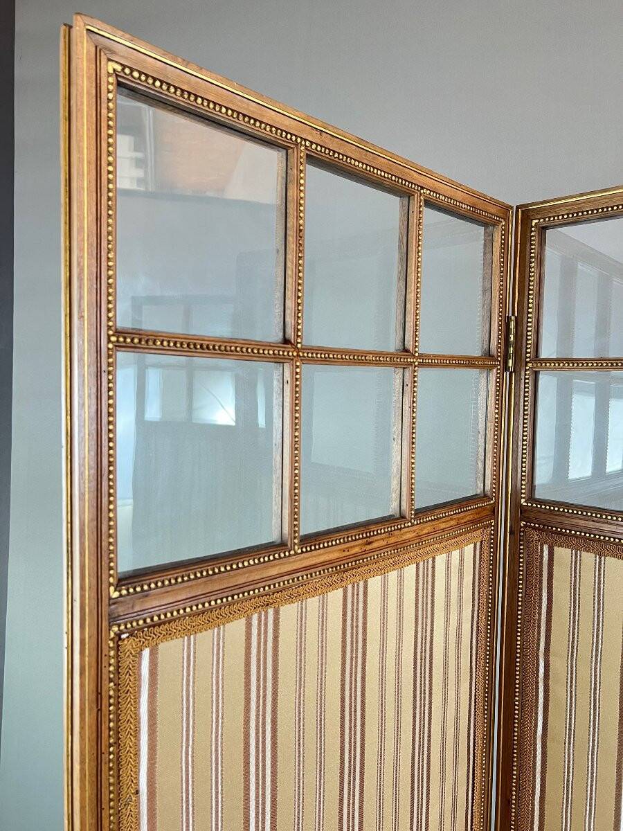 Antique Four-Leaf Screen, 19th Century flag