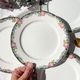 4 Digoin opaque porcelain plates with floral pattern "3984"
