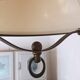 Old large pulley chandelier in brass and glass