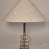 Timeless Pair of Scandinavian Modern Table Lamps with Orrefors Glass and Brass