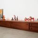 Low mahogany furniture, Danish design, 1970s, made in Denmark.