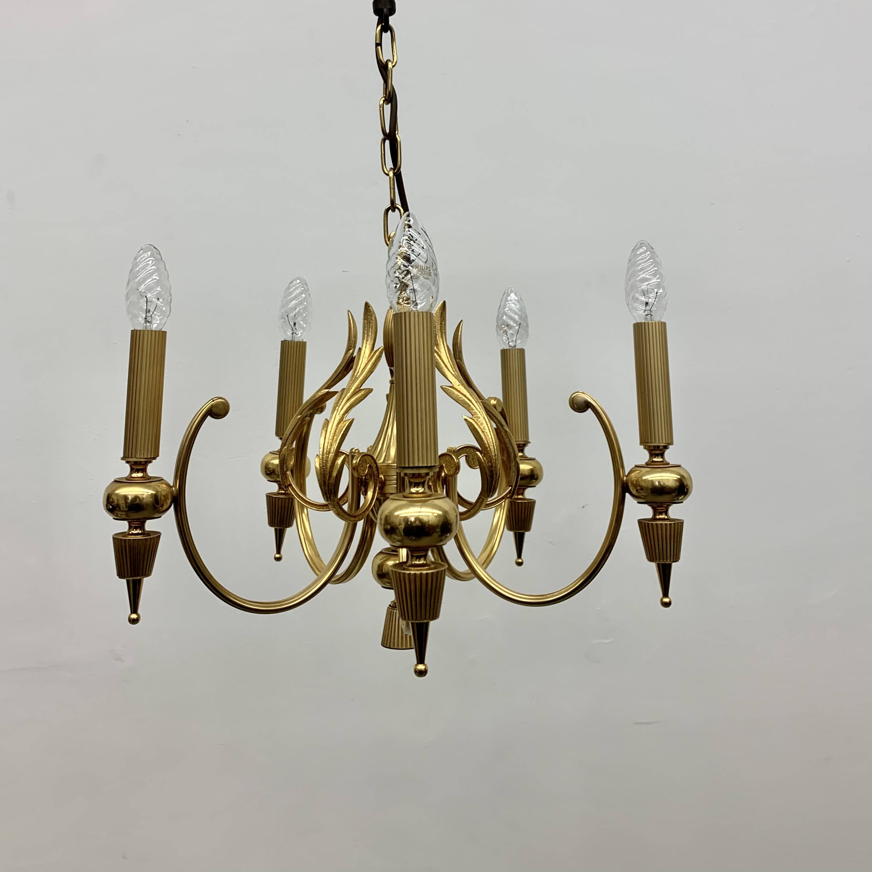 Sciolari gilded chandelier , 1960’s