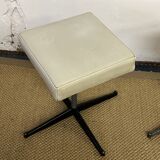 Pair of vintage metal and leatherette stools