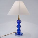 Murano glass lamp handblown blue crystal Barovier & Toso style 1920's Italy