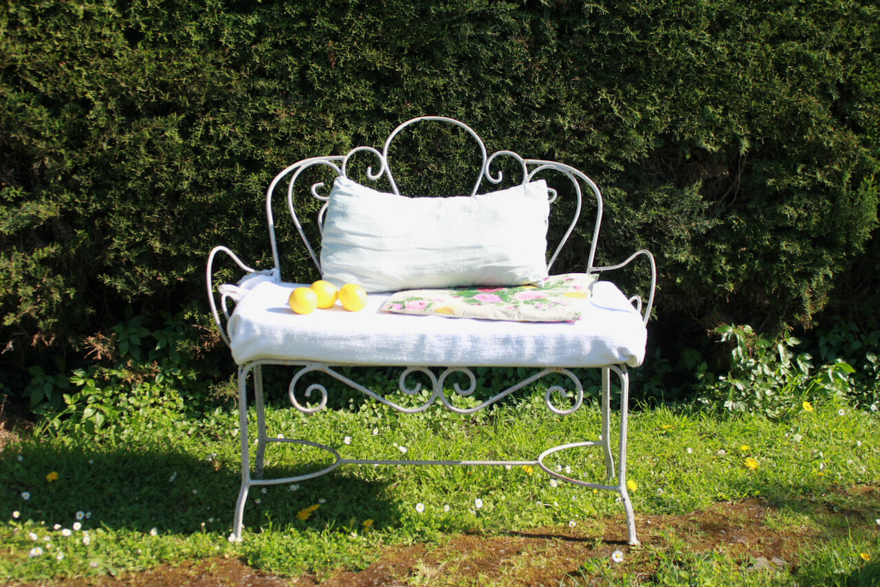 Old wrought iron bench