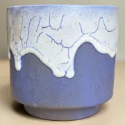 Pointed Léon stoneware cachepot / Puisaye - early 20th century