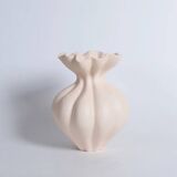 Sculptural Matte White  Vase, Modern Minimalist Home Decor