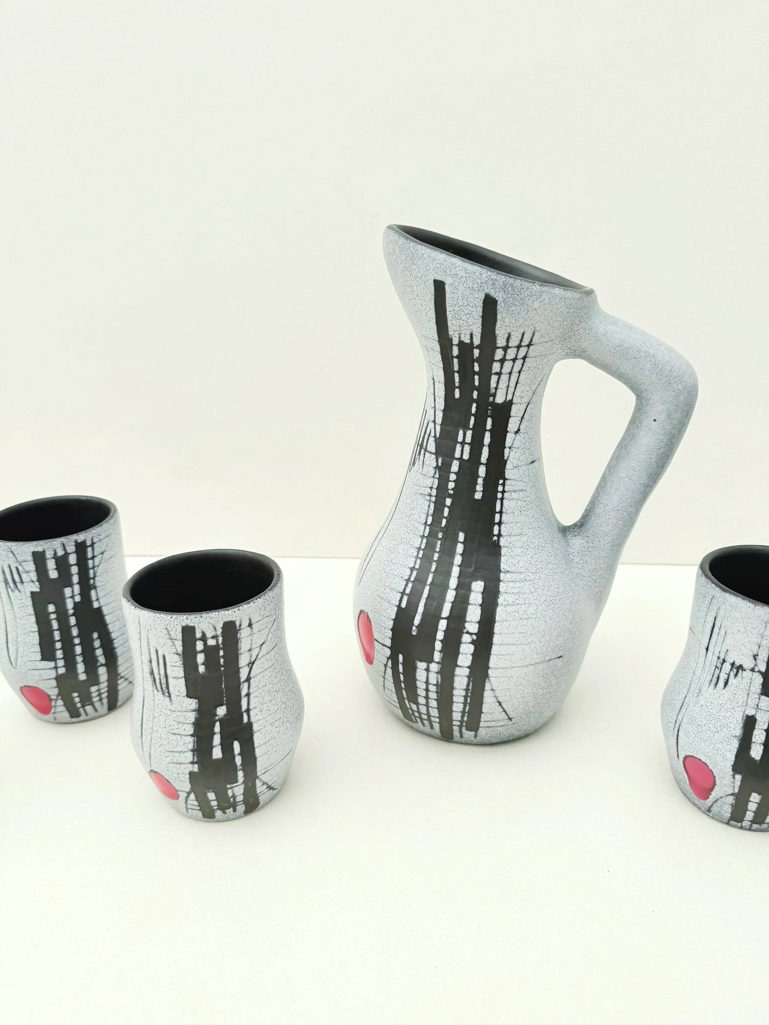 Ceramic orangeade service by François Caleca - Vallauris, France 1960