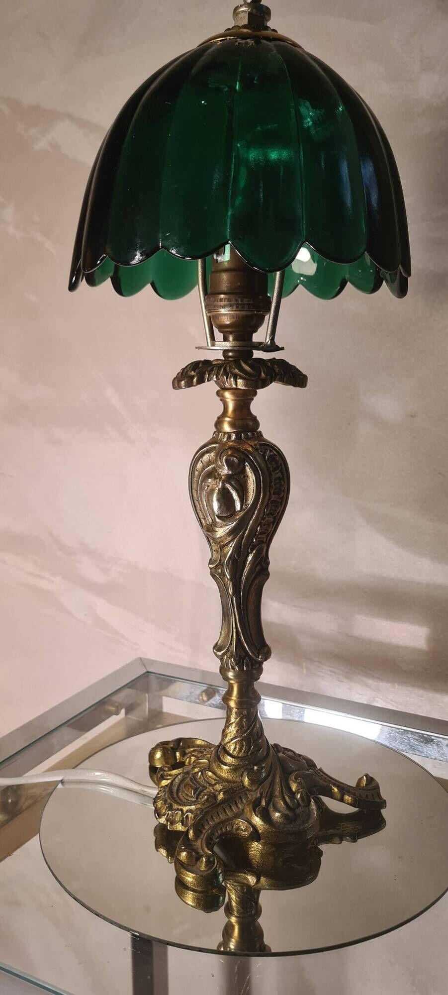 Rocaille style lamp, golden 38x15