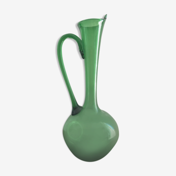 Green glass pitcher
