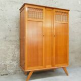 Wood & rattan cabinet