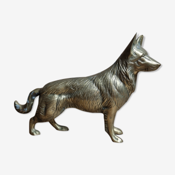 Figurine chien berger allemand ancien en laiton