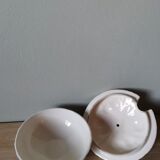 Vintage sugar bowl in slip Sarreguemines Digoin