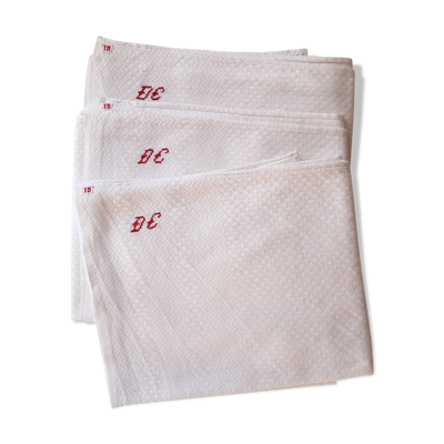 Serviette de pension damassée marquée dc