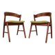 Mid- Century Set Of Two Organic Shape Teak Dinning Room Chairs, 1960 Denmark