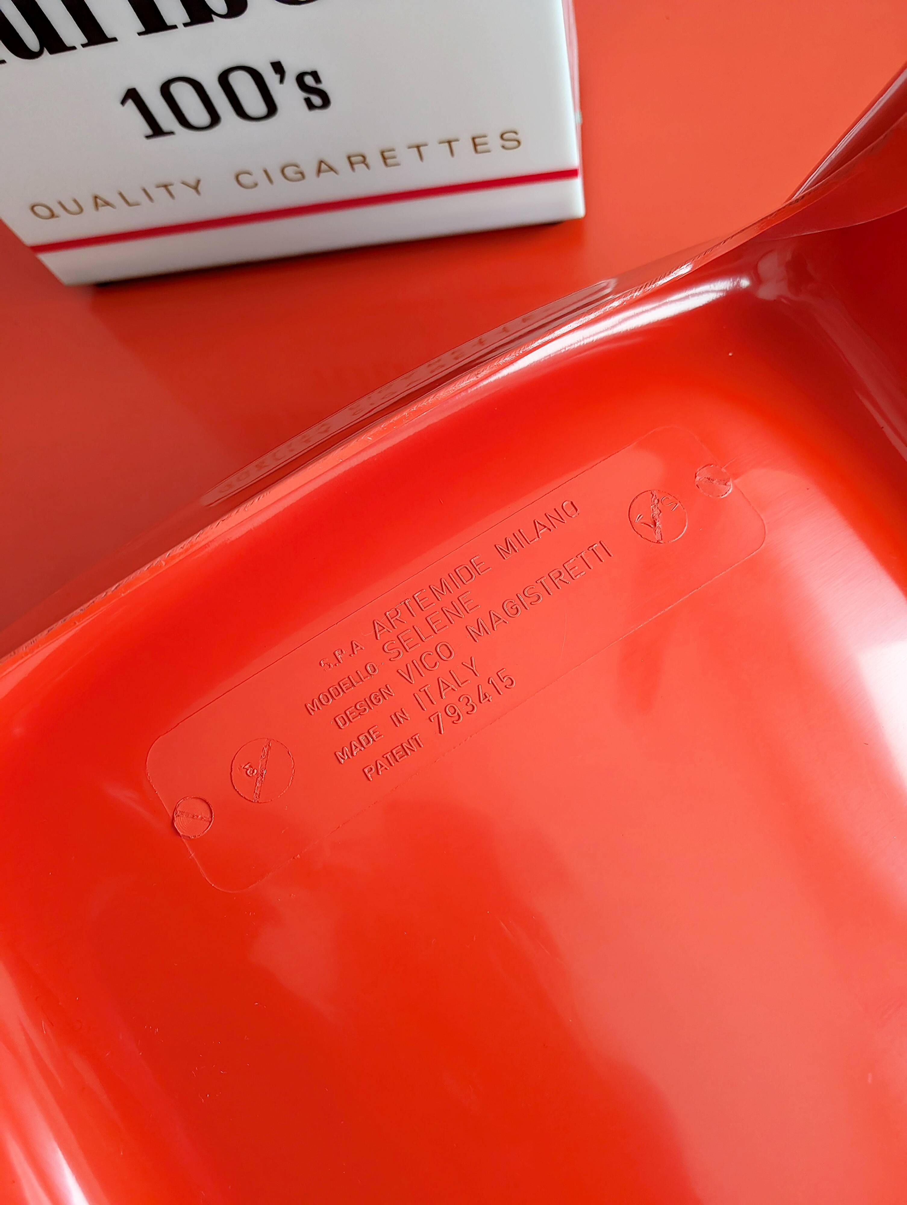 Red 'Selene' Dining Set by Vico Magistretti for Artemide 1960s