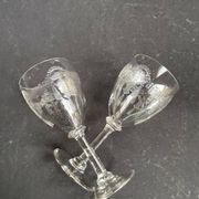 8 guilloché footed glasses – Art Nouveau
