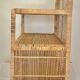 Vintage Spanish rattan and wicker bookshelves with lower door, 1970s.
