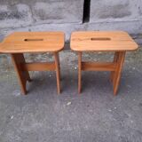 Vintage pine stool, side table