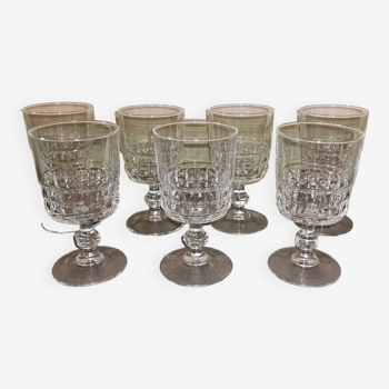 Suite of 6 vintage stemmed glasses