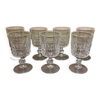 Suite of 6 vintage stemmed glasses