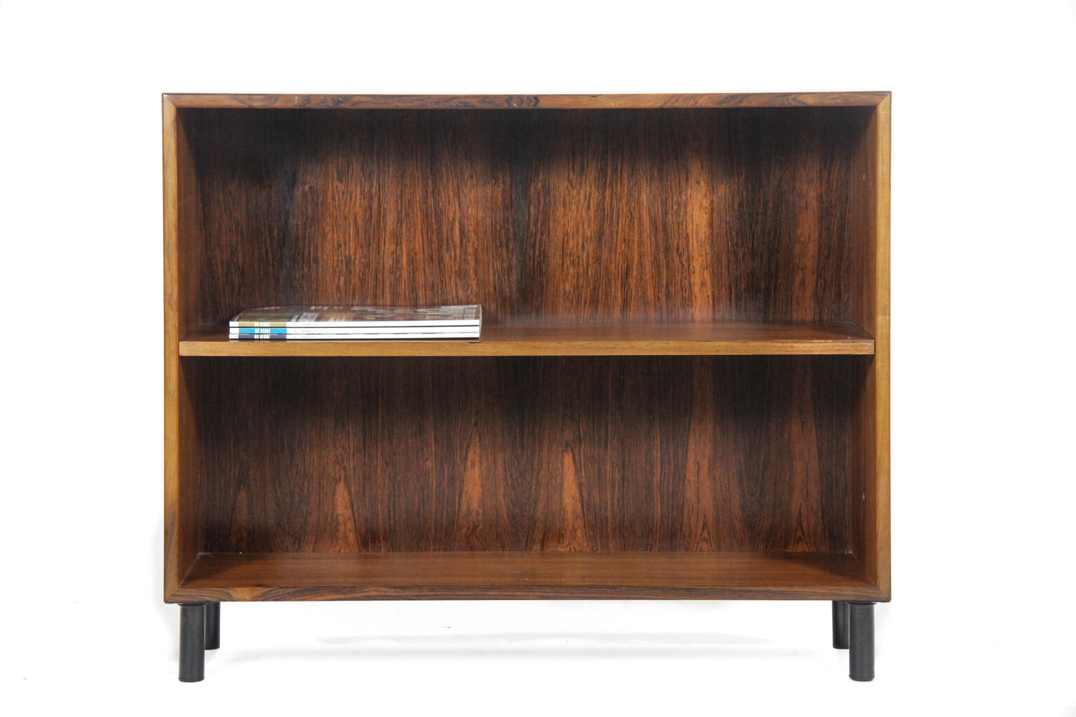 Rosewood bookcase with metal black legs, made in Denmark, 1960s