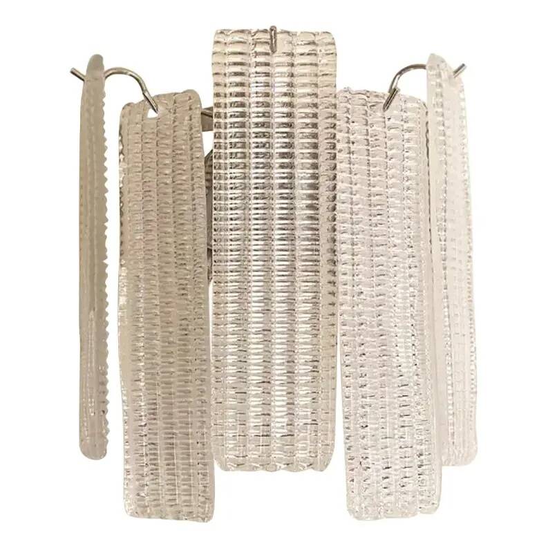 Simoeng “Listelli” Murano Glass Wall Sconce with Diamond Strips - Set 4