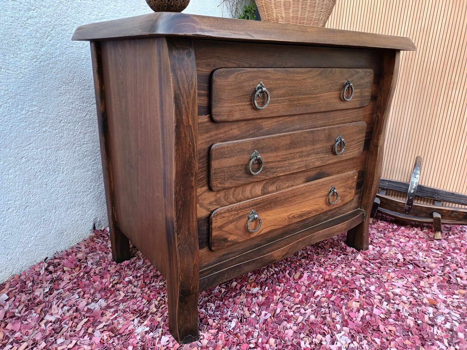 Brutalist elm chest of drawers