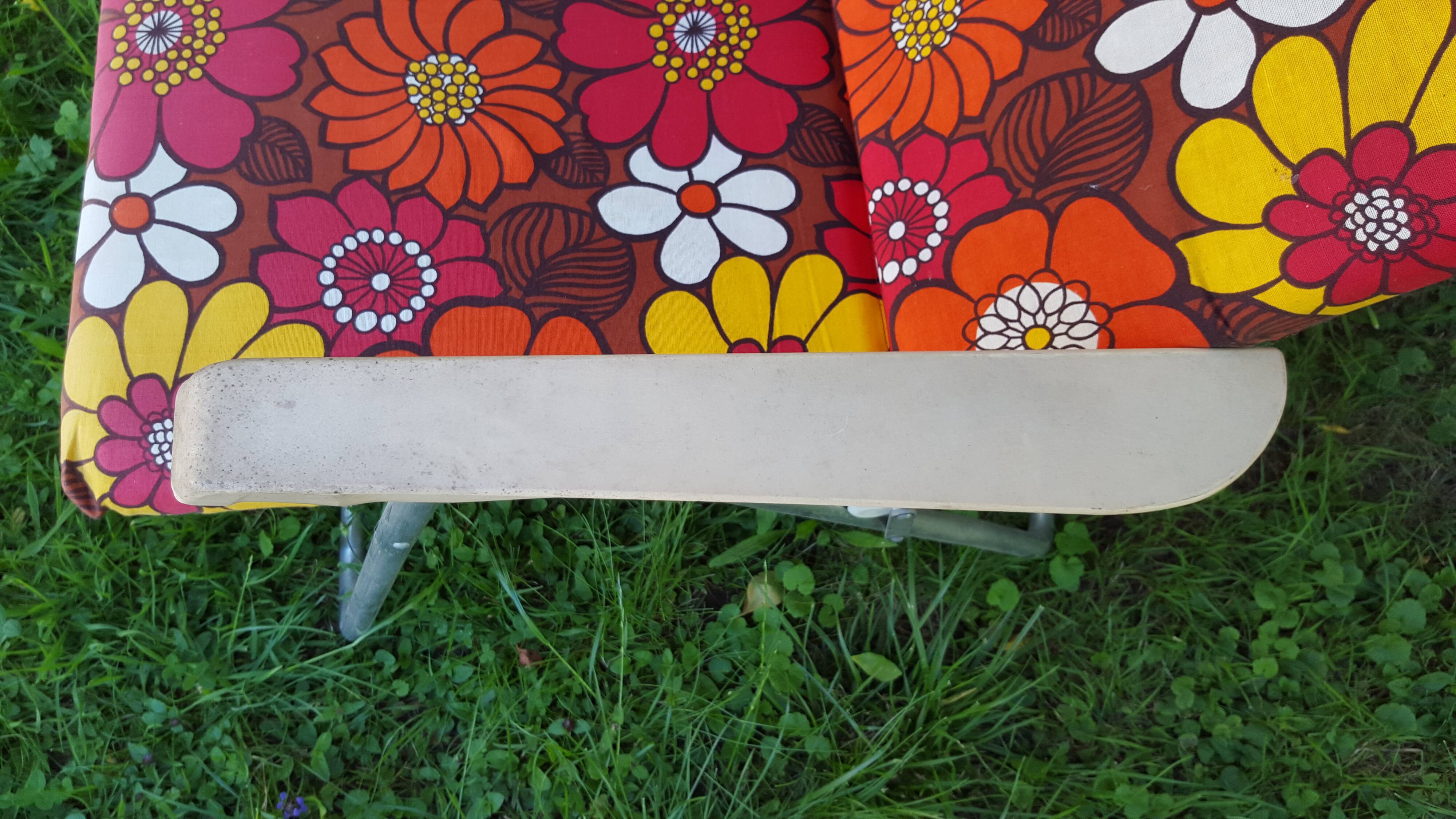 Chaise longue pliante vintage 70 "flower power" kettler Selency