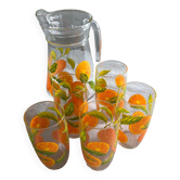 Service orangeade Vintage (cruche et 5 verres)