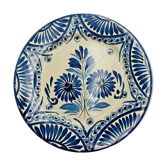 Assiette en faïence signée brilland bayeux fleurs bleues dans le goût de quimper