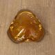 Vintage amber art glass ashtray in Murano style, sculptural free-form hand-blown bowl, glass catchall, Mid-Century Italy.