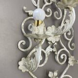 1 de 3 xxl 73cm blanc Métal Florentiner Applique murale de théâtre, Italie, années 1970