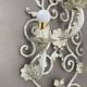 1 of 3 xxl 73cm white Metal Florentiner Theatre wall Light, Italy, 1970s