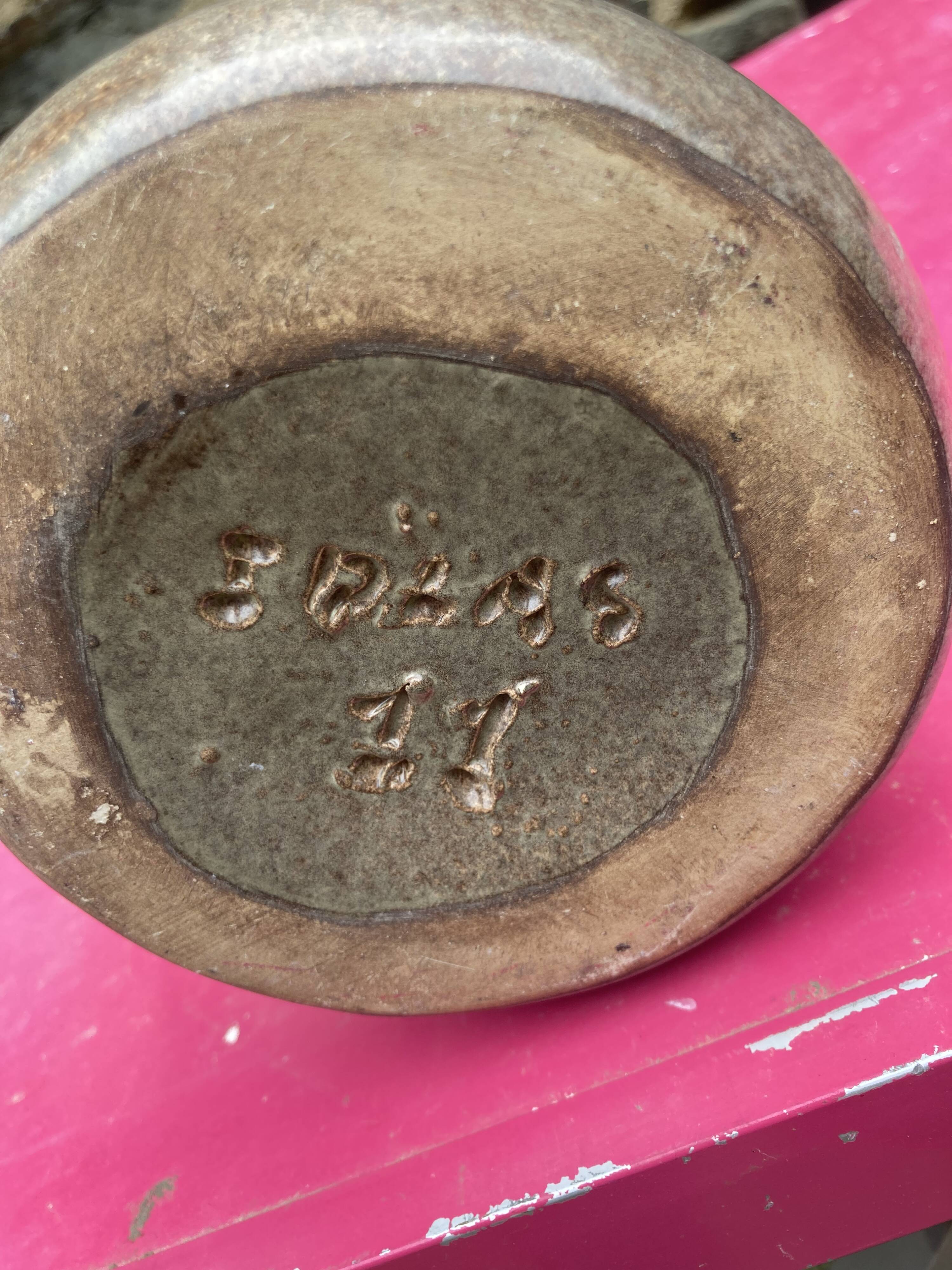 ceramic pitcher pitcher signed Max idlas-era Jouve, vintage 50/60's