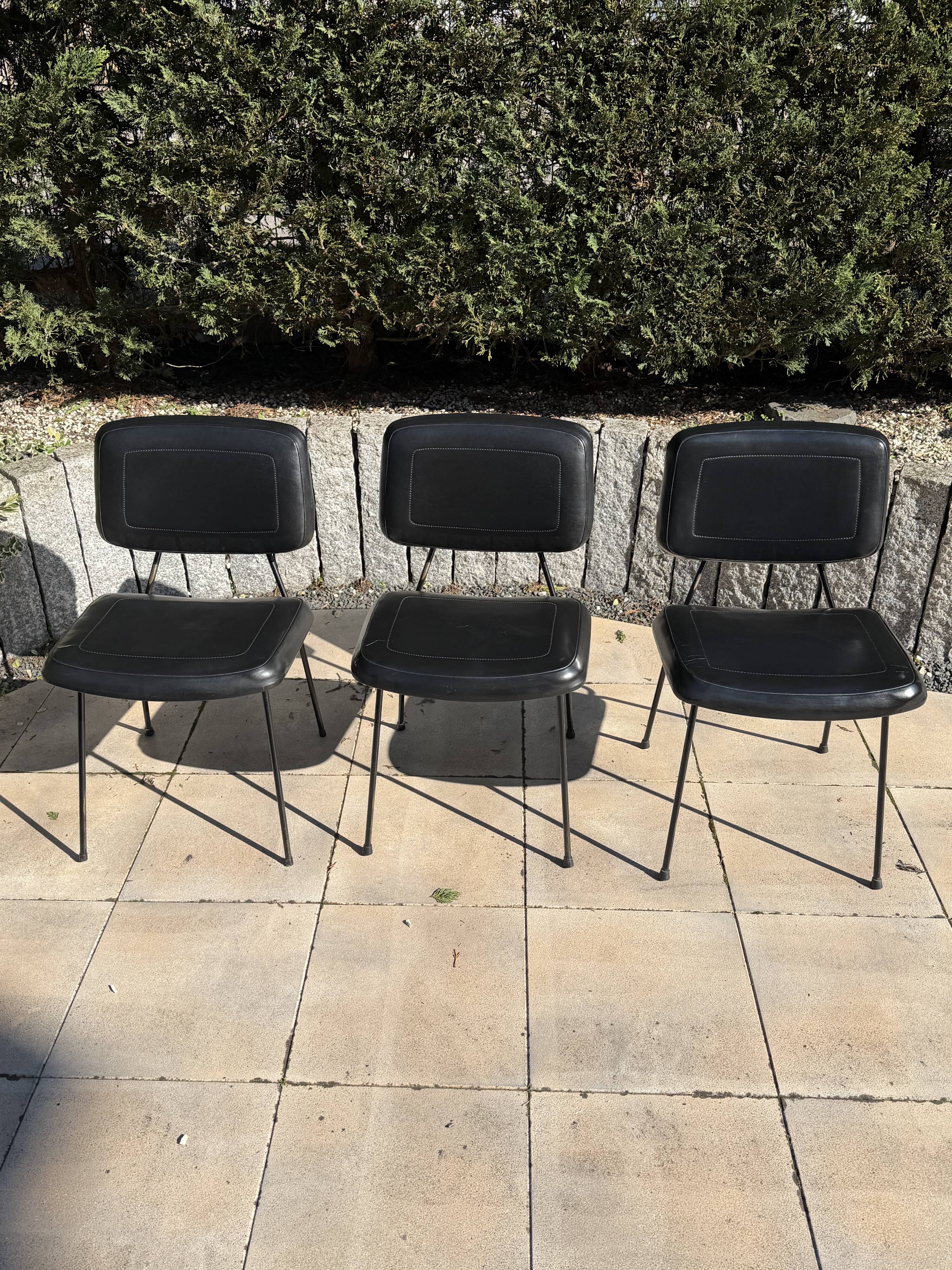 Set of 3 Pierre Paulin CM 196 chairs – Thonet – 1960s – vintage design