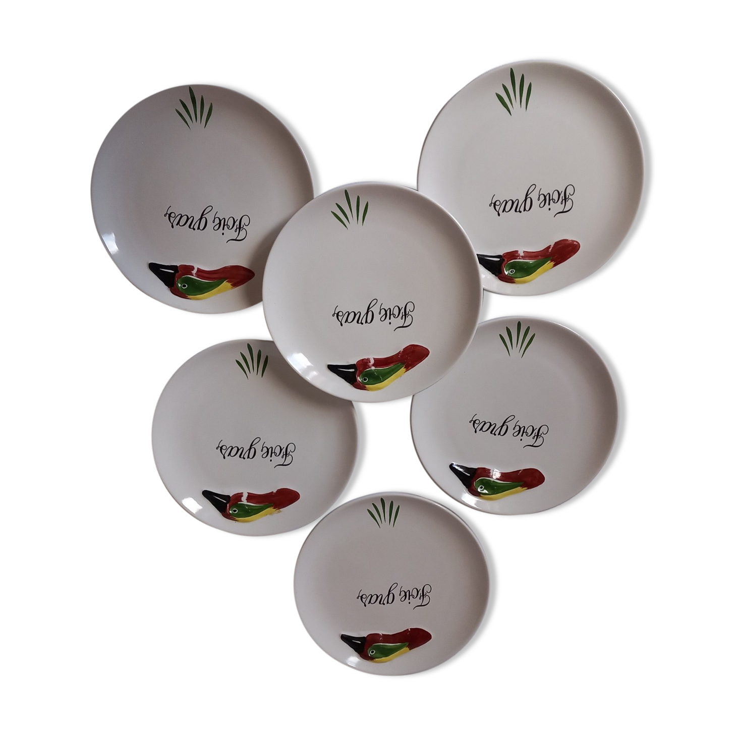 Set of 6 foie gras plates
