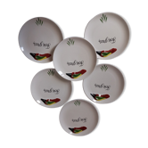 Set of 6 foie gras plates