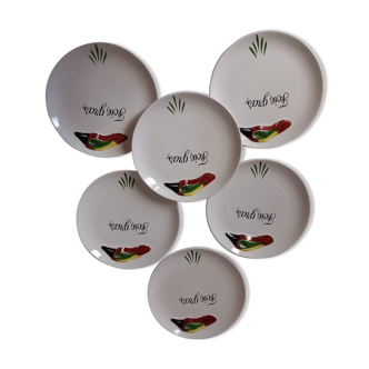 Set of 6 foie gras plates