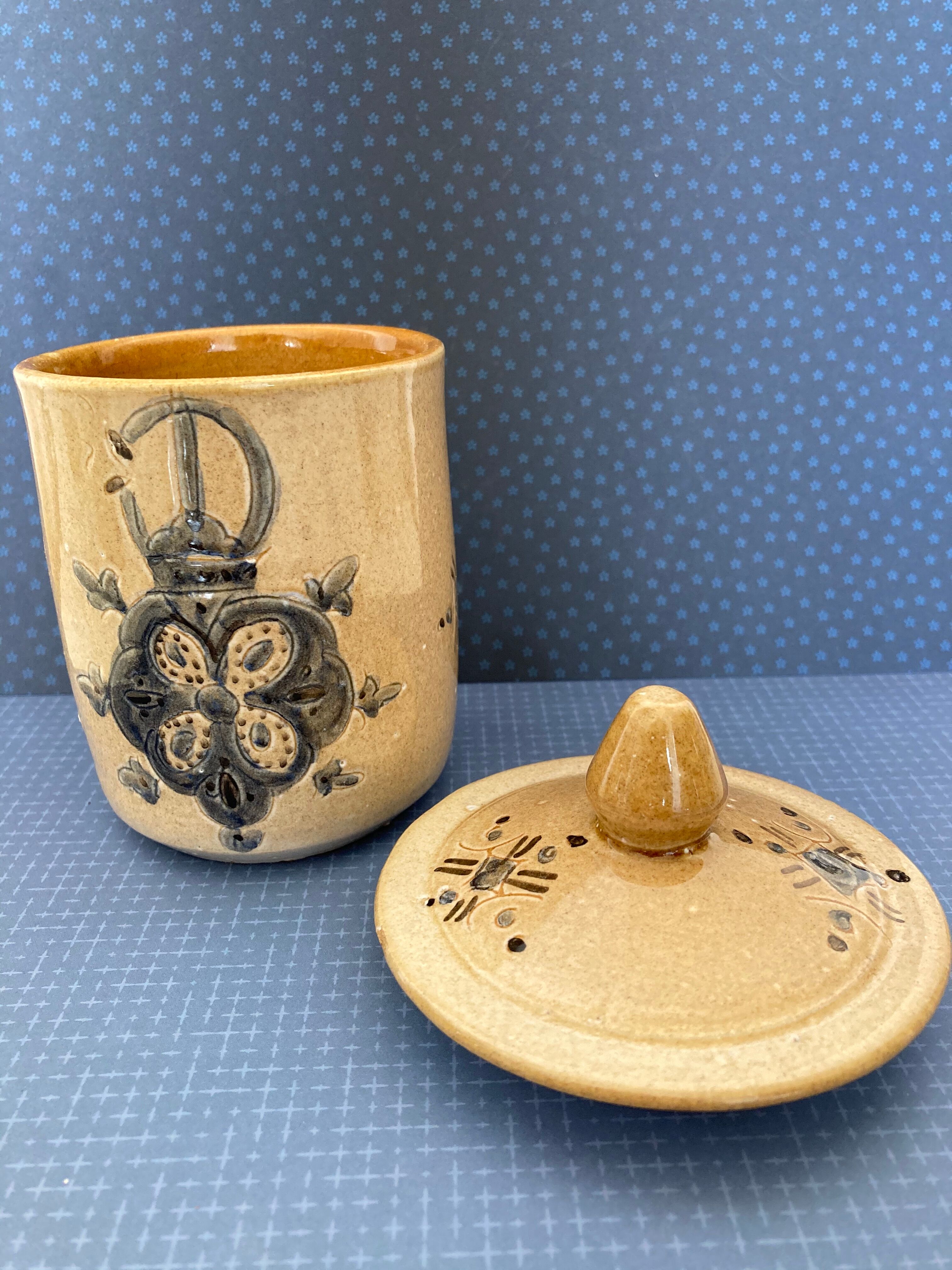 Lot of 6 enamelled terracotta pots - Moroccan pottery